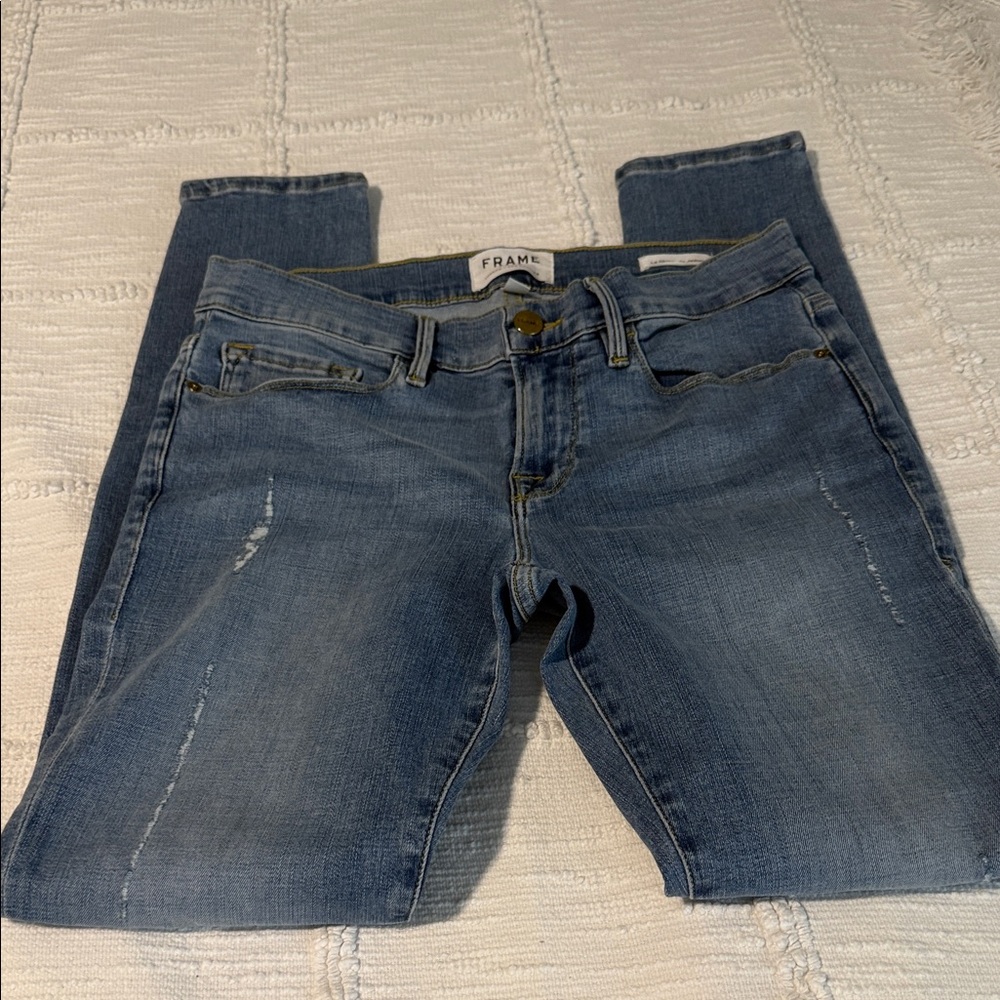 Frame Le Skinny de Jeanne Light Wash Jeans Size 27 Inseam 29”